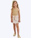 Conjunto Blusa Regata em Canelado e Shorts-Saia em Sarja com Elastano Infantil Feminino Infanti 84861