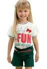 Conjunto Blusa Short Infantil Verde Petit Cherrie