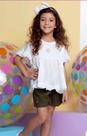 Conjunto Blusa + Shorts Luxo Menina D'Tuiá Baby Verão 2502 Conjunto Blusa + Shorts Luxo Menina D'Tuiá Baby Verão 2502
