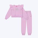 Conjunto Blusão Babado E Calça Moletom Infantil Menina Mundo Cinti 12369 Lilas