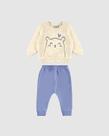 Conjunto Blusão Bordado Pelúcia e Calça Moletom Menina Lilás