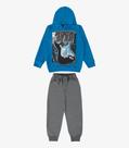 Conjunto Blusão Com Capuz E Calça Rovi Kids Azul - Rovitex Kids