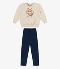 Conjunto Blusão Com Legging Menina Rovi Kids Bege