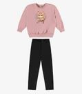 Conjunto Blusão Com Legging Menina Rovi Kids Rosa