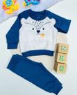 Conjunto Blusão Em Fleece e Calça Moletom Bebê Menino Brandili Azul M