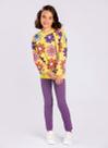 Conjunto Blusão Menina Em Moletom E Legging Flores