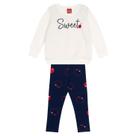 Conjunto Blusão Moletom Pelô e Calça Legging Preta Vermelho