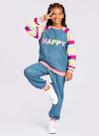 Conjunto Blusão Raglan E Calça Em Moletom Happy