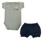 Conjunto Body Avião Manga Curta Shorts Bebê Menino Conjunto Body Avião Manga Curta Shorts Bebê Menino