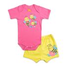 Conjunto Body Bebê Manga Curta Abelhão