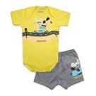 Conjunto Body Bebê Manga Curta Semáforo