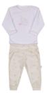 Conjunto Body Bordado e Calça Estampada Amarelo Letut Conjunto Body Bordado e Calça Estampada Amarelo Letut