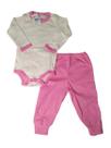 Conjunto Body Botão Estampado Com Calça Lisa