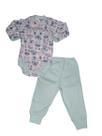 Conjunto Body Botão Estampado Com Calça Lisa