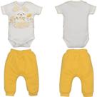 Conjunto Body Branco Com Culote Amarelo Bebê Menina Ilana