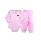 Conjunto Body Calça Fleece Peluciado Inverno Bebê Bodie