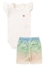 Conjunto Body Canelado Curto Menina - Holográfico- Ame Kids