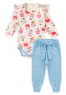 Conjunto Body Canelado Menina - Cupcake - Ame Kids