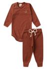 Conjunto Body Canelado Menino - Terra - Ame Kids