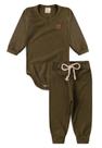 Conjunto Body Canelado Menino - Verde - Ame Kids