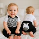 Conjunto Body Com Calça Bebê Menino Estampa Zebra no Bumbum Tamanho de 01 a 04 Meses - Confortável e Estiloso -