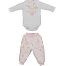 Conjunto Body Com Culote Bebê Menina Marfim Stefani Coelha