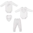 Conjunto Body Culote Babador Bandana Branco Bebê Ursinha Conjunto Body Culote Babador Bandana Branco Bebê Ursinha