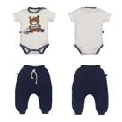 Conjunto Body Culote Suedine Bebê Menino Azul Marinho Talles