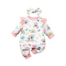 Conjunto Body e Bandana de Coala para Bebê Recém-nascida (1-12 Meses) - Primavera/Outono