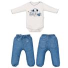 Conjunto Body E Calça Bebê Menina Algodão Estampado Upi Uli Conjunto Body E Calça Bebê Menina Algodão Estampado Upi Uli