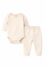 Conjunto Body e Calça Ribana Palha Caramell Kids