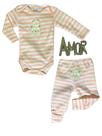 Conjunto Body e Mijão Flaphy Bichinhos Divertidos Rosa Bebê