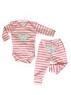 Conjunto Body e Mijão Flaphy Bichinhos Divertidos Rosa