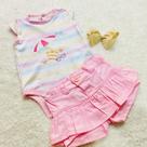 Conjunto body e shorts em sarja cor rosa