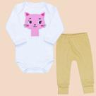 Conjunto Body Estampado e Calça Pé Reversível 100% Algodão