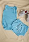 Conjunto Body Infantil Canelado cor Azul