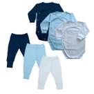 Conjunto Body Kimono Manga Longa + Calça Liso Algodão Kit C/3
