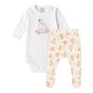 Conjunto Body M/L e Mijão Babadinho Suedine - Coelhinhas - Mini & Co. Tamanho:RN