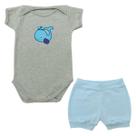 Conjunto Body Manga Curta Baleia + Shorts
