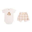 Conjunto Body Manga Curta e Shorts Barra Virada Suedine - Forest - Mini & Co. Tamanho:P