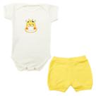 Conjunto Body Manga Curta Girafa Bebê + Shorts