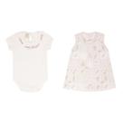 Conjunto Body Manga Curta Gola e Babado e Vestido - Lavandas - Mini & Co. Tamanho:1T