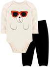 Conjunto Body Manga Longa E Calça Bebê Ribana Cachorro - Tuck Kids