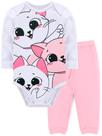 Conjunto Body Manga Longa E Calça Bebê Suedine Gatinha - Dapeen
