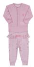 Conjunto Body Manga Longa e Calça Frutinhas Rosa Letut