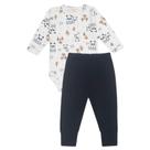 Conjunto Body Manga Longa e Calça Mini & Co na Cor Off White e Preto 8939.1271 Conjunto Body Manga Longa e Calça Mini & Co na Cor Off White e Preto 8939.1271