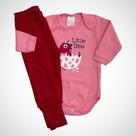 Conjunto Body Manga Longa e Calça Mônica Tamanho P