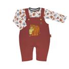 Conjunto Body Manga Longa e Jardineira Longa, diversas estampas - 2 Peças