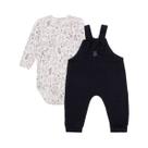 Conjunto Body Manga Longa e Jardineira Longa - Fazendinha - Mini & Co
