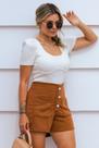 Conjunto body may off white + shorts selma camel